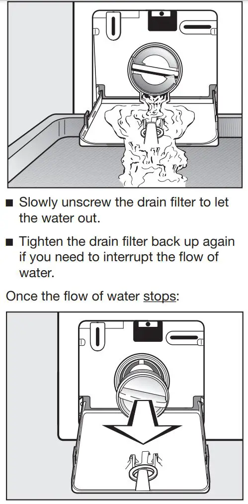 Miele WXD 160 Front Loading Washing Machine Instruction Manual - Draining the washing machine