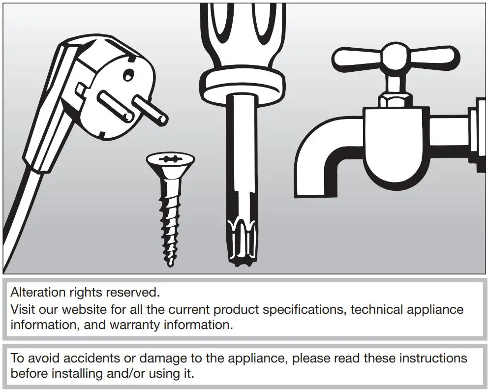 Miele WXD 160 Front Loading Washing Machine Instruction Manual - Installation instructions