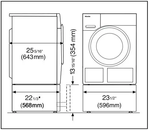 Miele WXD 160 Front Loading Washing Machine Instruction Manual - Installation on a plinth