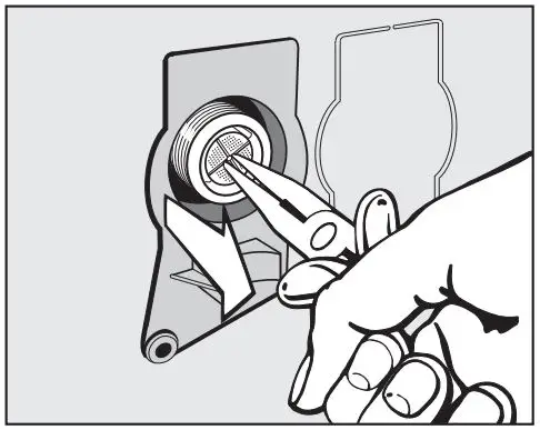 Miele WXD 160 Front Loading Washing Machine Instruction Manual - Use needle nose pliers to withdraw the filter by the bar
