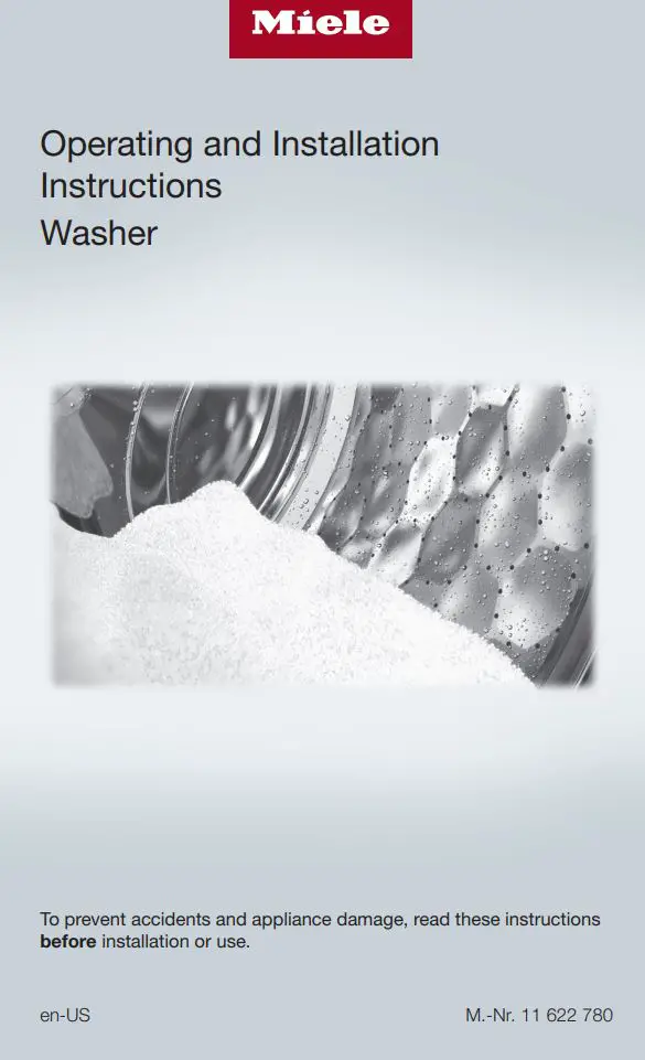 Miele WXD 160 Front Loading Washing Machine Instruction Manual