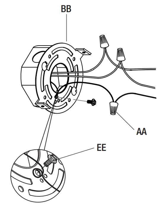 HOME DECORATORS HD 1862BNBK 4 Light Wall Sconce - Remove the mounting plate 2