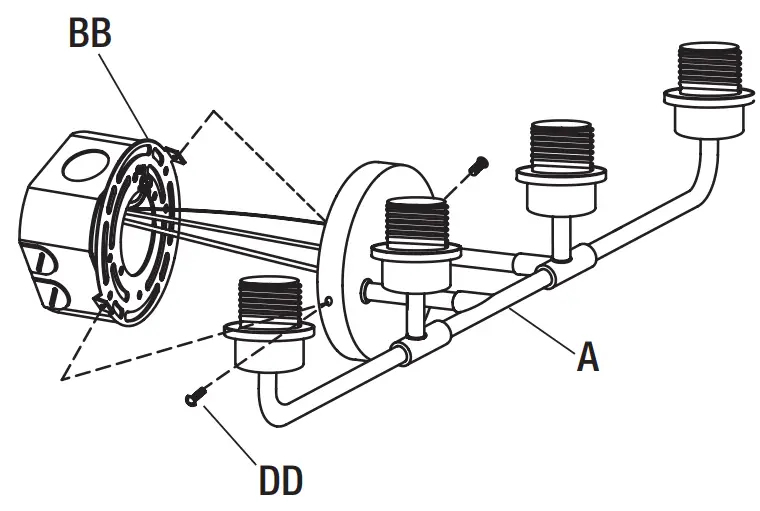 HOME DECORATORS HD 1862BNBK 4 Light Wall Sconce - lamp body