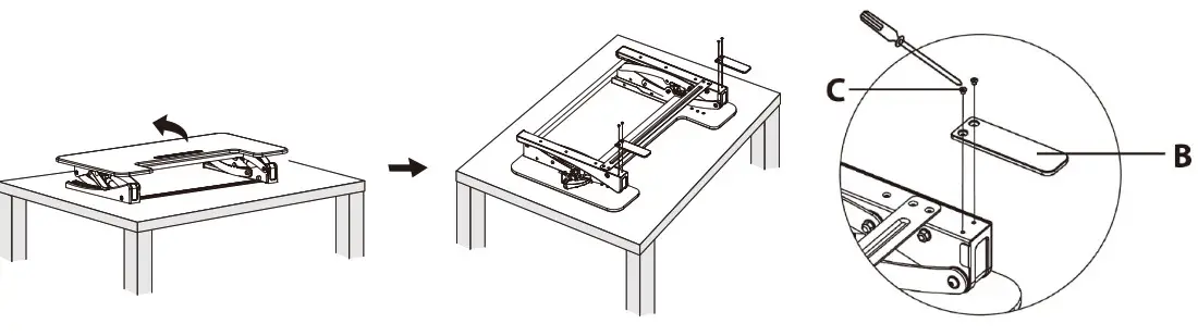 VIVO DESK-V000V2 Black Desk - STEP 2