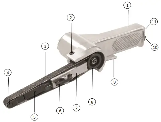 SIP INDUSTRIAL 07401 10mm Air Belt Sander - GETTING TO KNOW YOUR BELT SANDER