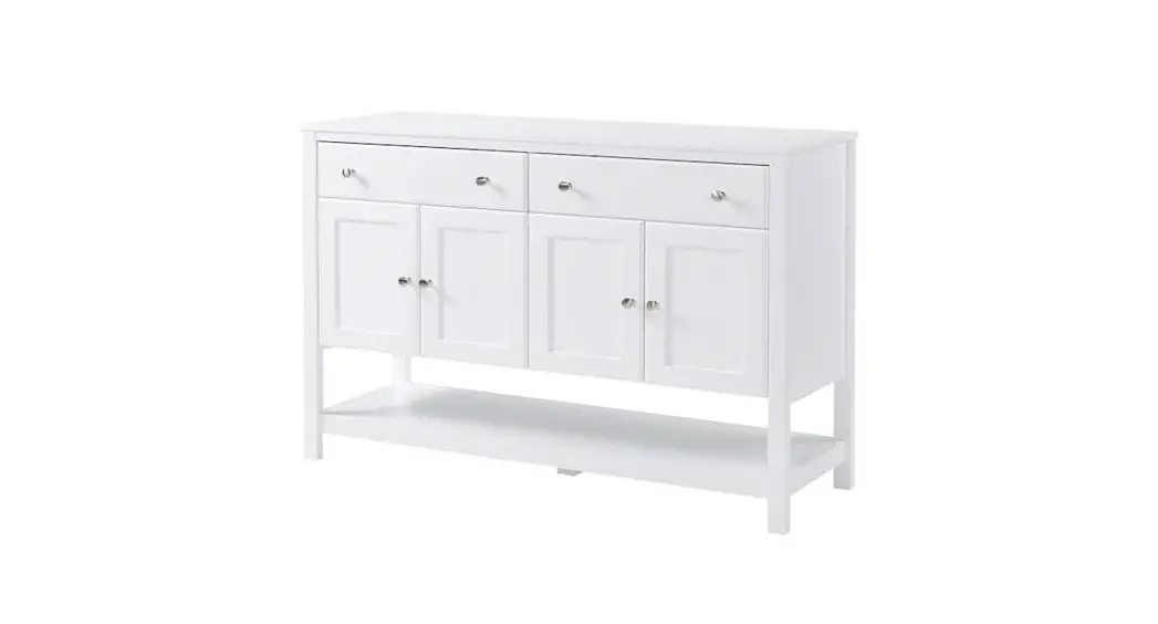 Homcom 835-404 White Mdf Modern Sideboard Serving Buffet Storage Cabinet Cupboard Instruction Manual