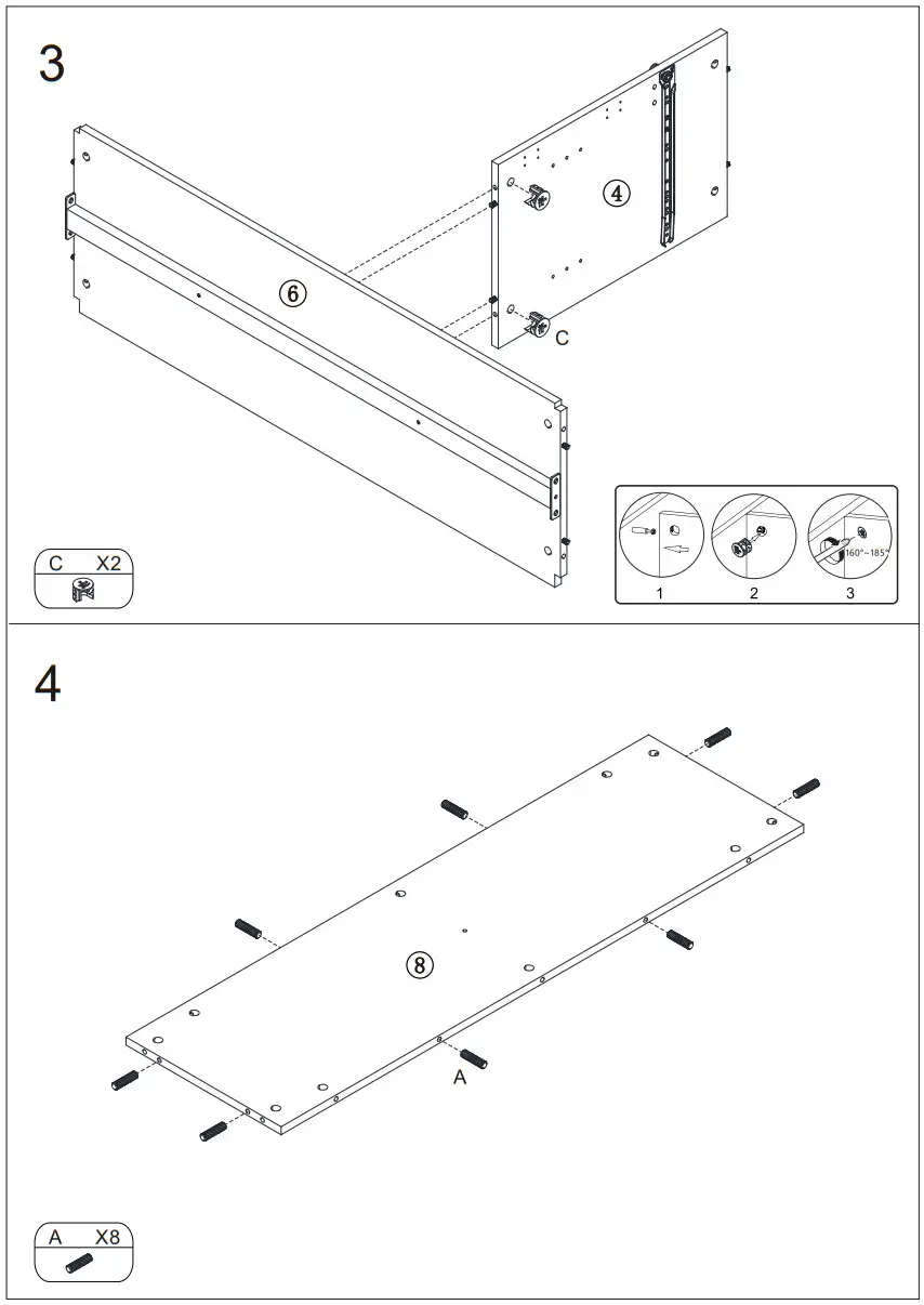 HOMCOM 835 404 White MDF Modern Sideboard Serving Buffet Storage Cabinet Cupboard - Figure 14