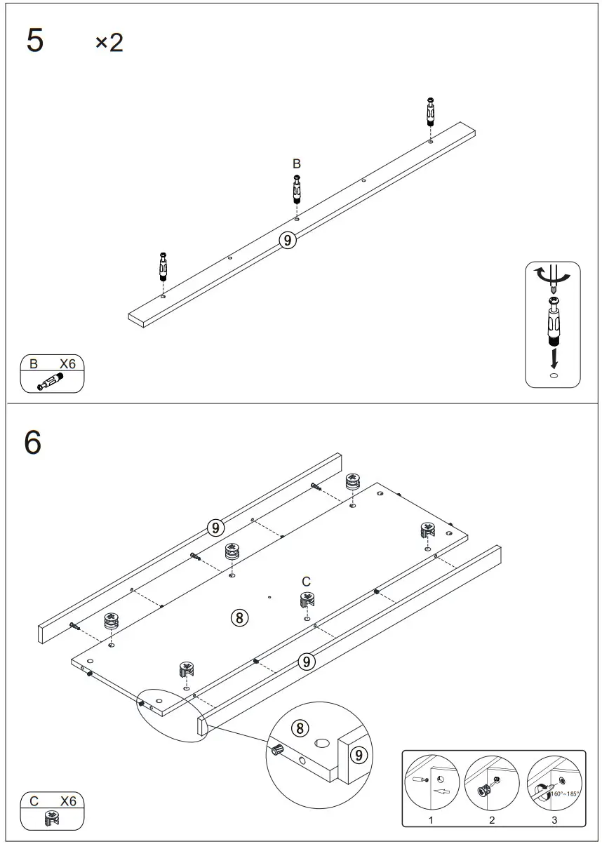 HOMCOM 835 404 White MDF Modern Sideboard Serving Buffet Storage Cabinet Cupboard - Figure 15