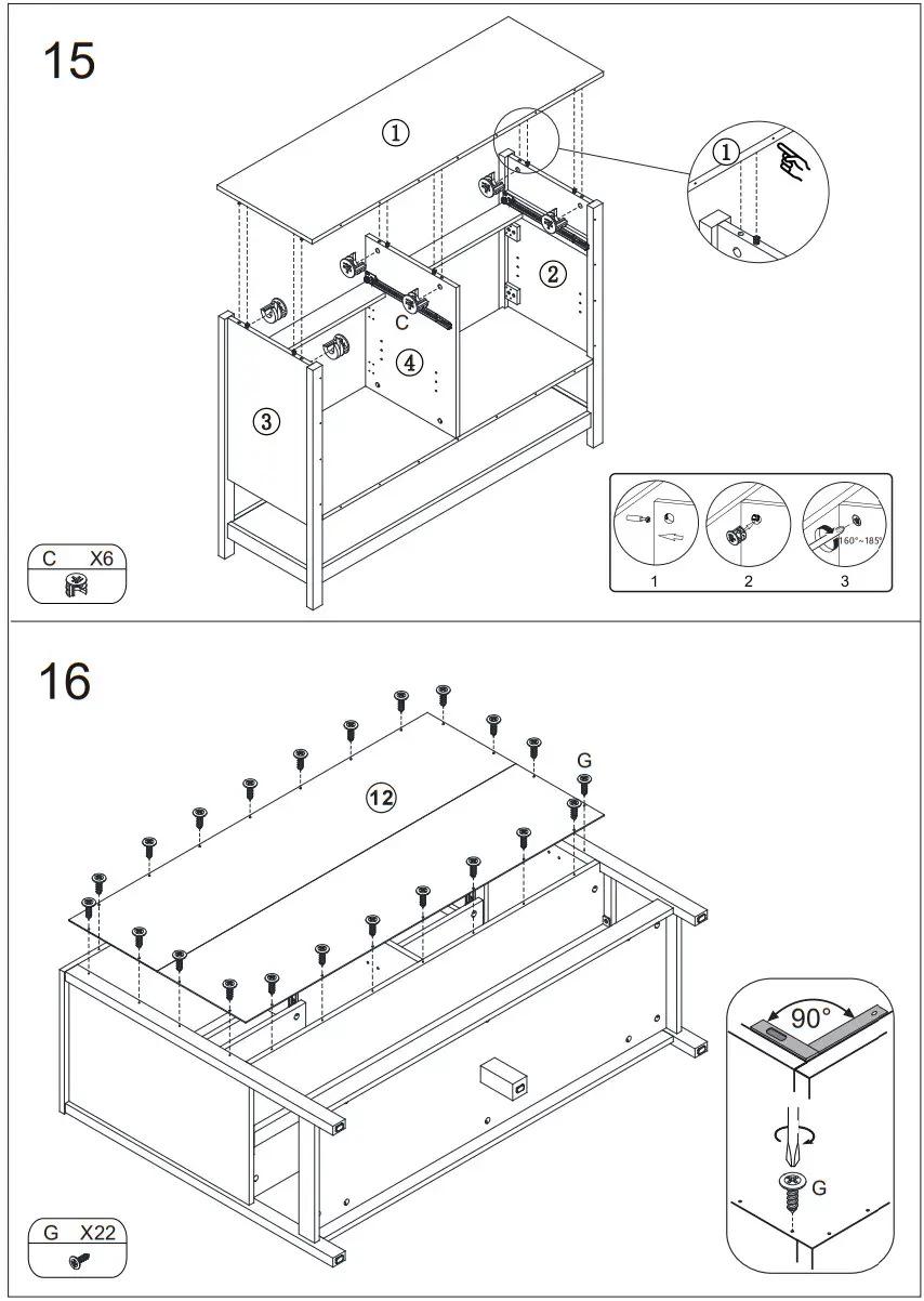 HOMCOM 835 404 White MDF Modern Sideboard Serving Buffet Storage Cabinet Cupboard - Figure 20