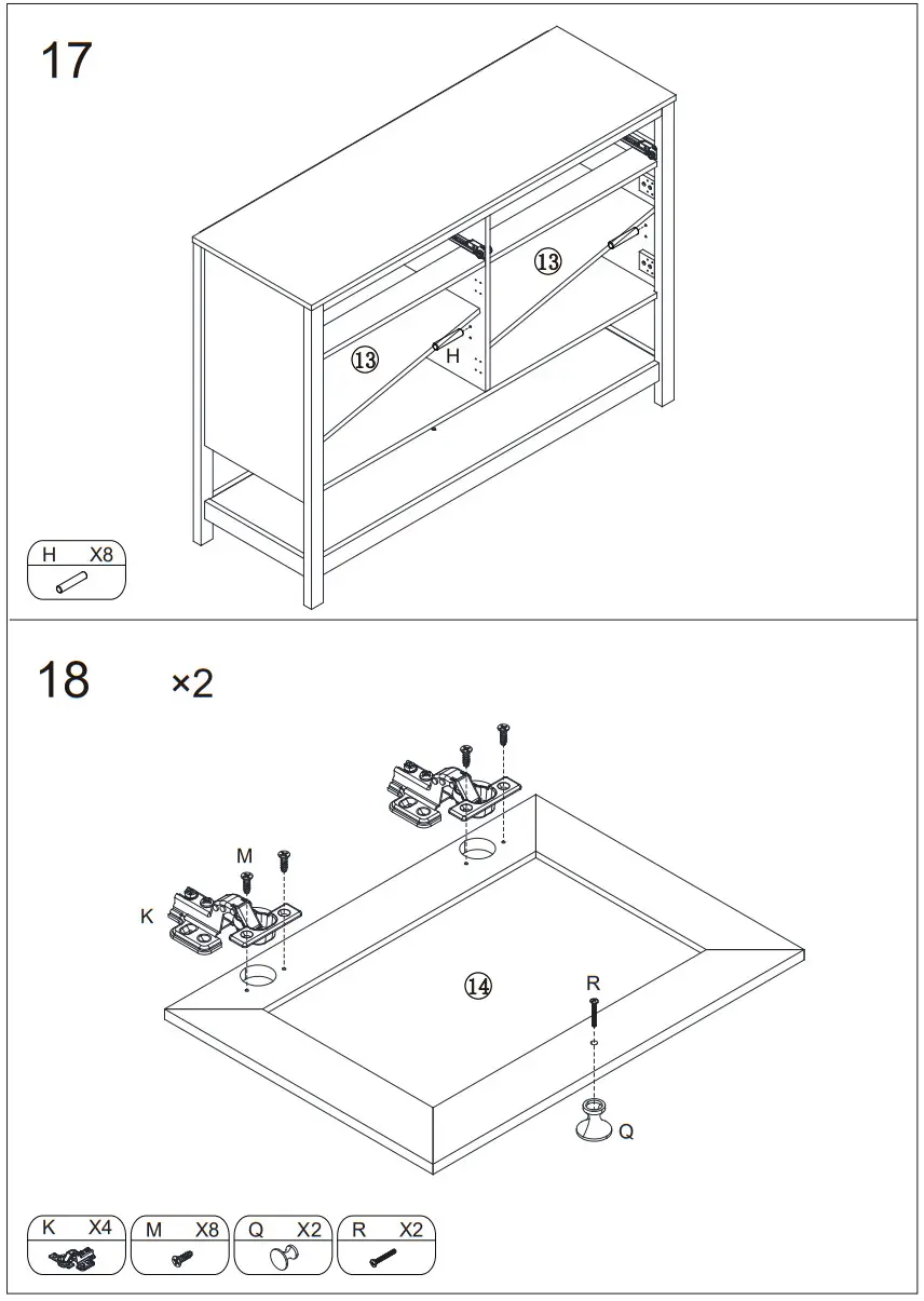 HOMCOM 835 404 White MDF Modern Sideboard Serving Buffet Storage Cabinet Cupboard - Figure 21
