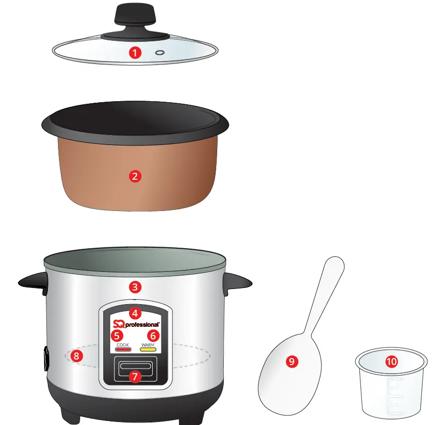 professional 5960 Lustro Rice Cooker 800ml 1