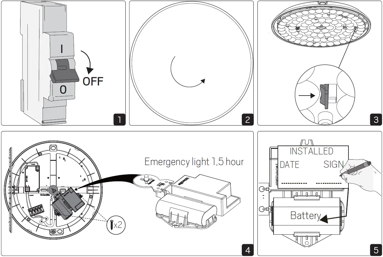 hidealite-7508558-Moon-Slim-Emergency-Light-Module-fig-1