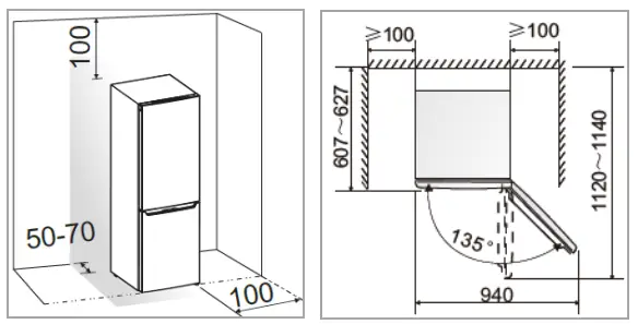 BOMANN KG 184.1 Household Fridge Freezer - being impeded