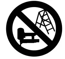 ULINE H-3535 Kihlberg JK35-590 Wide Crown Pneumatic Tacker - when standing on a stepladder