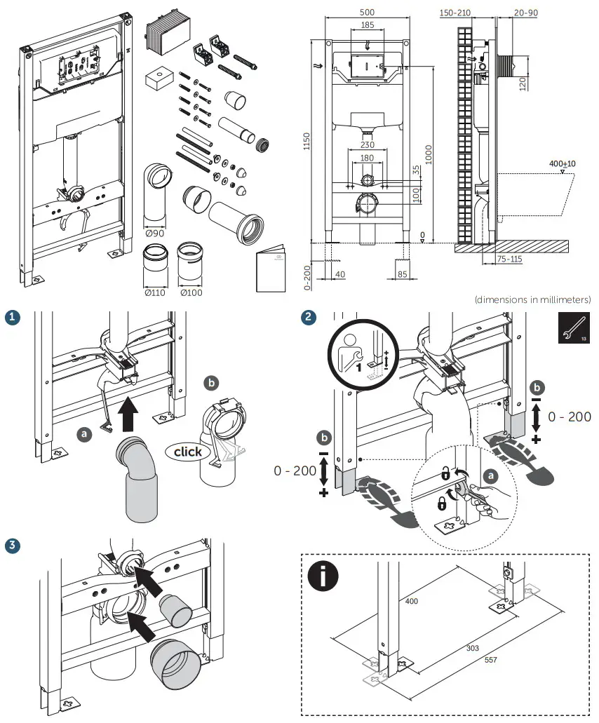 HORNBACH R009467 Ideal Standard ProSys Support Frame for Toilet - Figure 1