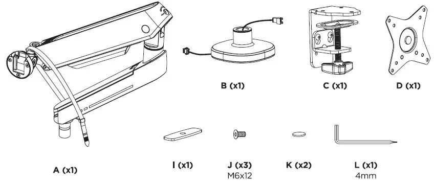 DELTACO GAMING GAM-134 Desk Mount Arm Multi-Color LEDS-1