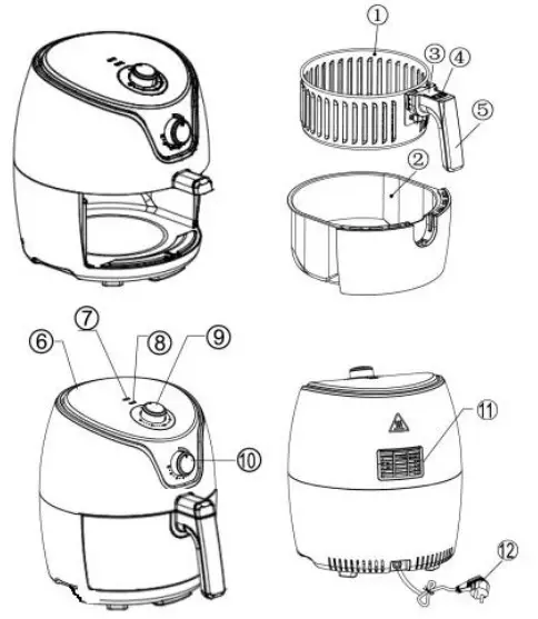 vytronix 45QCF Air Fryer - Figure 1