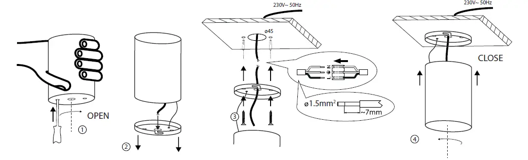 BEMKO-DLM-200-Mafed-LED-Downlight-Instruction-Manual-FIG-1