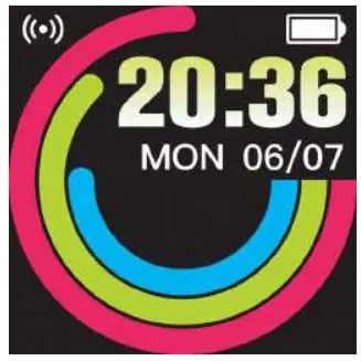 denver SW-154 Smartwatches - Home Display show Time, Date, Battery Level, etc