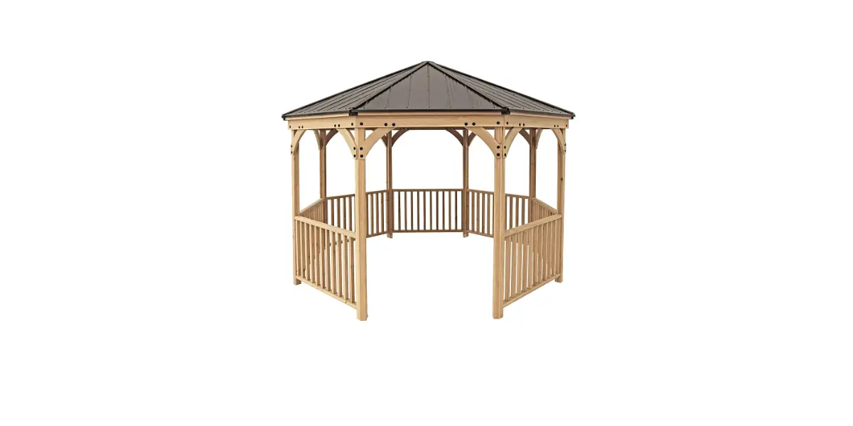 Yardistry Ym11924com 12-ft X 12-ft Meridian Coffee Brown Wood Octagon Gazebo Installation Guide