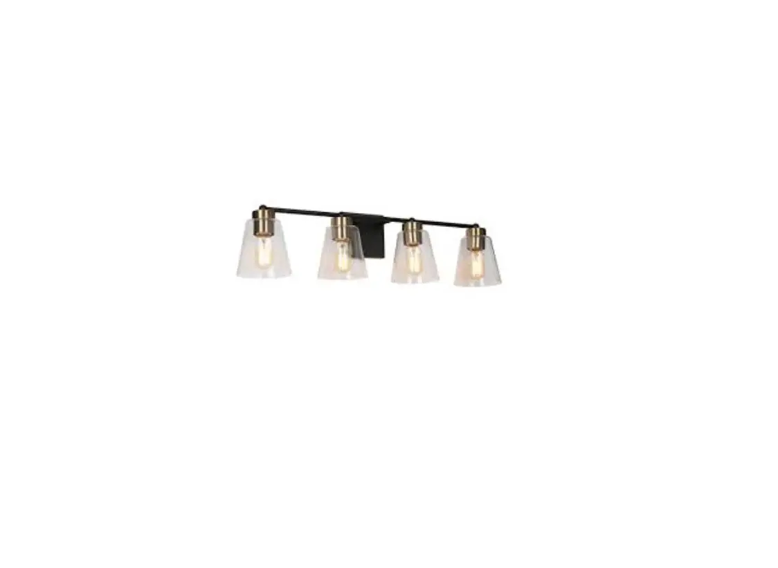 Zevni A04695 Stan 29.1-in 4-light Black-brass Transitional Vanity Light Instruction Manual