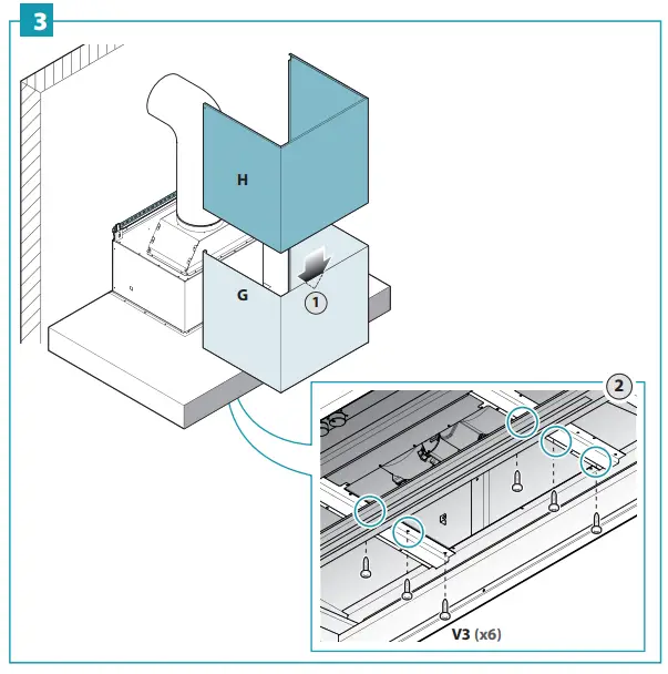 falmec FOLIN36W12OS Line Outdoor Wall Mount Range Hood - fig 8