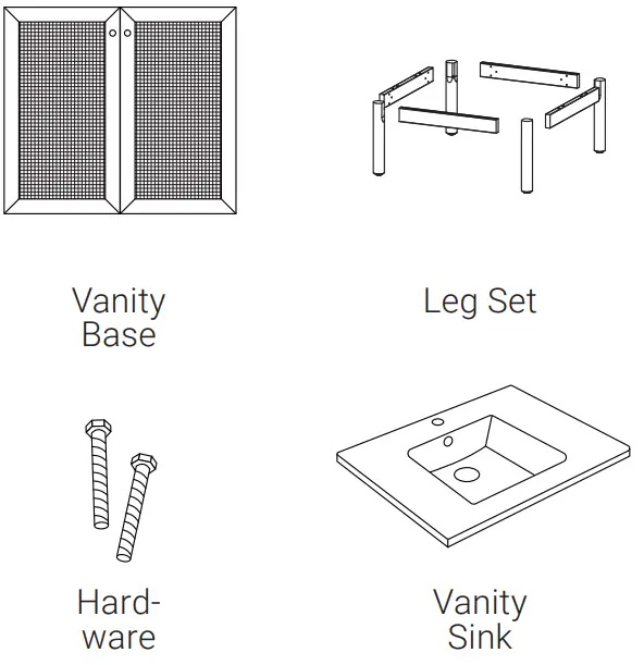 Swiss Madison SM-BV664 Classe 30 Inch Bathroom Vanity In Oak - INCLUDED PARTS