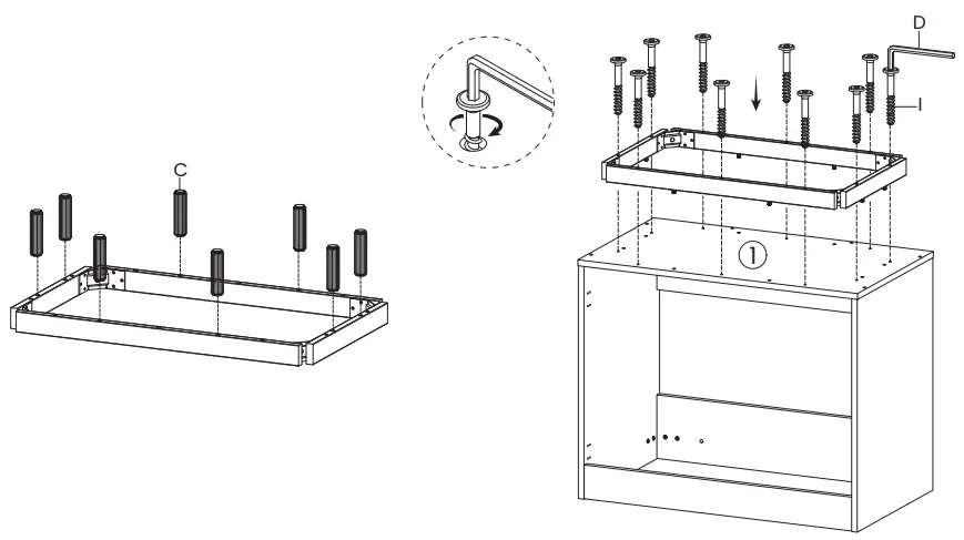 Swiss Madison SM-BV664 Classe 30 Inch Bathroom Vanity In Oak - Install Leg Frame