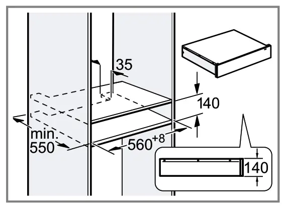 Gaggenau WS061102 Fully Integrated Warming Drawer - cabinet