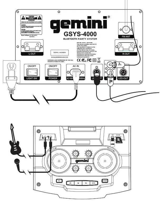 gemini GSYS-4000 Dual 12 Bluetooth Party --jkjh