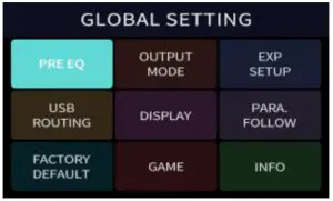 NUX MG-30 Versatile Modeler - global setting 1