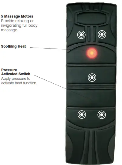 Homedics MM-P100 5 Motor Full Body Massager with Heat Instruction - Soothing Heat