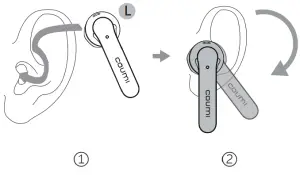 coumi TWS 834A True Wireless Stereo Earbuds-Fitting