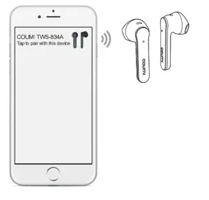 coumi TWS 834A True Wireless Stereo Earbuds-Google