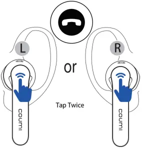 coumi TWS 834A True Wireless Stereo Earbuds-Hang