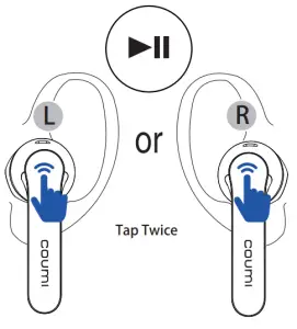 coumi TWS 834A True Wireless Stereo Earbuds-Play