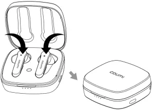 coumi TWS 834A True Wireless Stereo Earbuds-Power Off