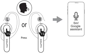 coumi TWS 834A True Wireless Stereo Earbuds-Voice