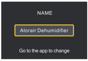 ALORAIR Storm Ultra Industrial Smart WiFi Commercial Dehumidifier - submenu interface display 1