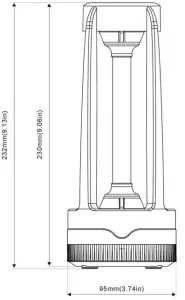 GOLDENSEA UV UVS4 Disinfection Lamp for Households -Dimensional