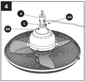 allen roth L1120H WH Valdosta Ceiling Fan - ASSEMBLY INSTRUCTIONS 4