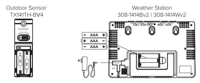 LA CROSSE TECHNOLOGY TX141V4 Temperature Humidity Remote Sensor User Guide - Power Up