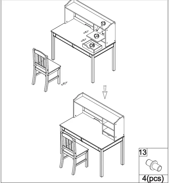 COSTWAY HY10013 Childrens Desk and Chair fig 18