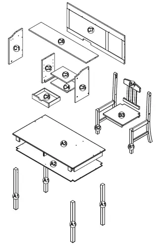 COSTWAY HY10013 Childrens Desk and Chair fig 3