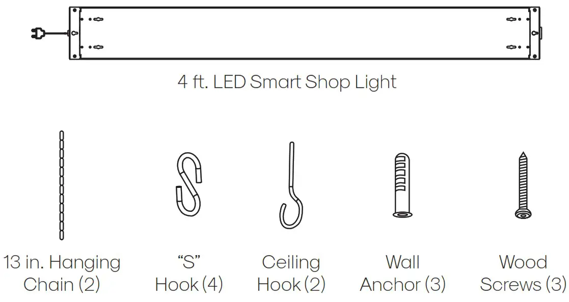 atomi smart AT1351 Smart WiFi 4ft. LED Shop Light - Inside the box