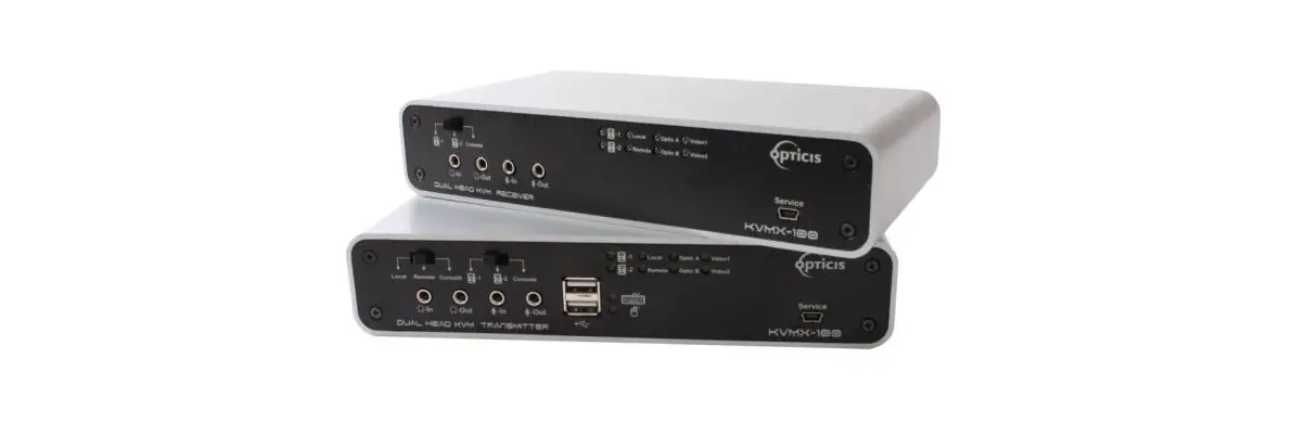 Opticis Kvmx-100-tr Two Pcs Switchable Dual-head Dvi Optical Kvm Extender User Manual