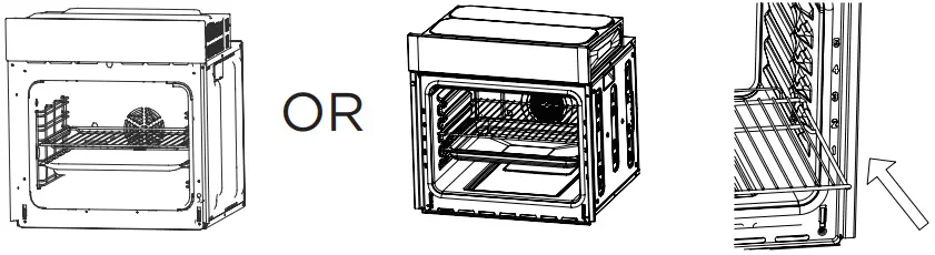 Midea MO5BL Built in Electric Oven - SHELF PLACEMENT WARNING