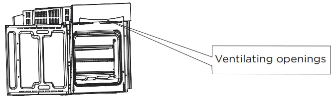 Midea MO5BL Built in Electric Oven - VENTILATING OPENINGS