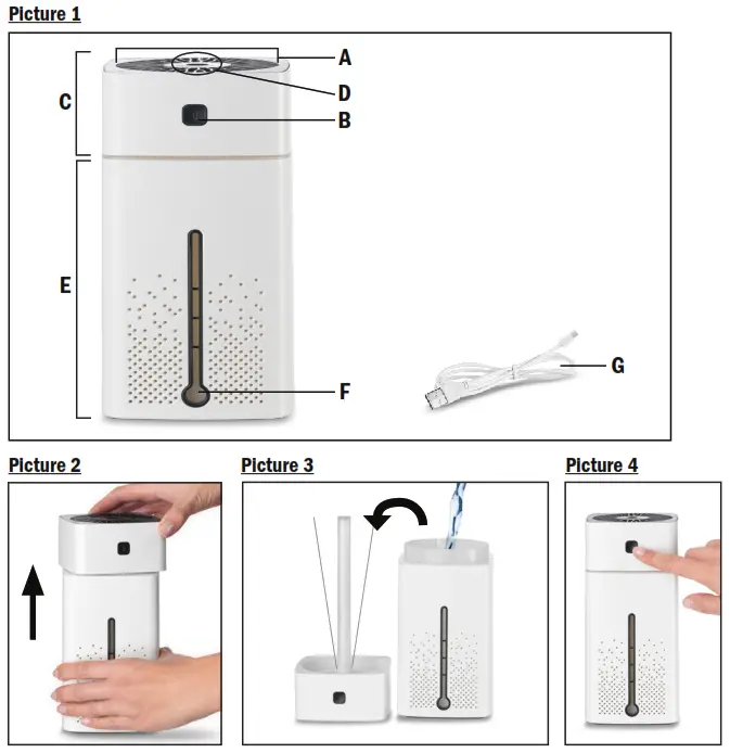ROVUS MI H20 1003 Ambient Humidifier - fig
