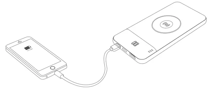 U-ANGEL H100BWA Wireless Power Bank - Wired charging 2